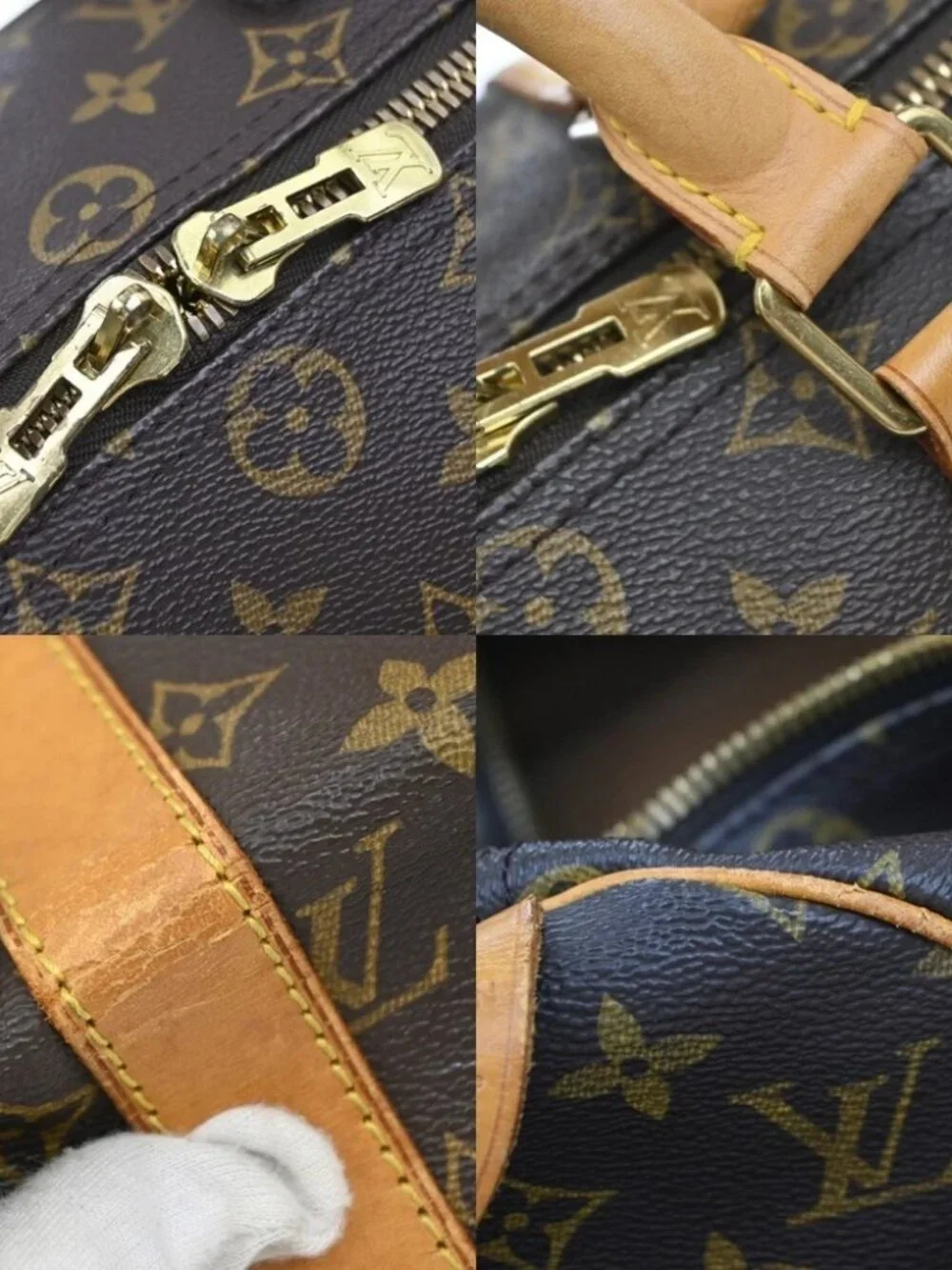 LOUIS VUITTON Keepall 45 Travel Hand Bag Monogram Leather Brown
